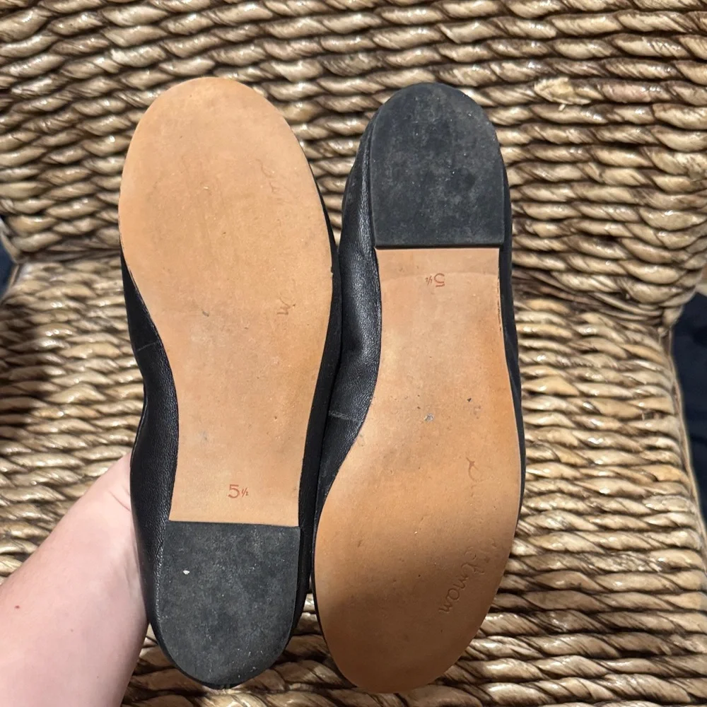 Sam Edelman Black Leather Flats with Bow - Picture 6 of 6